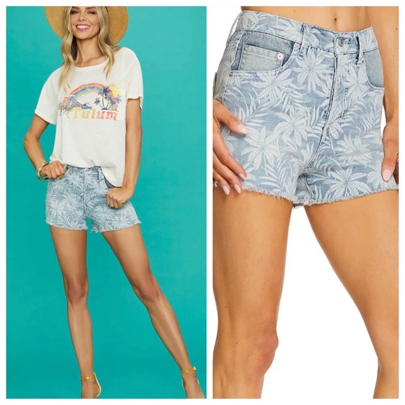 NWT JESSICA SIMPSON Infinite High Waist Short in Palm Bliss, size 30 - Picture 4 of 10